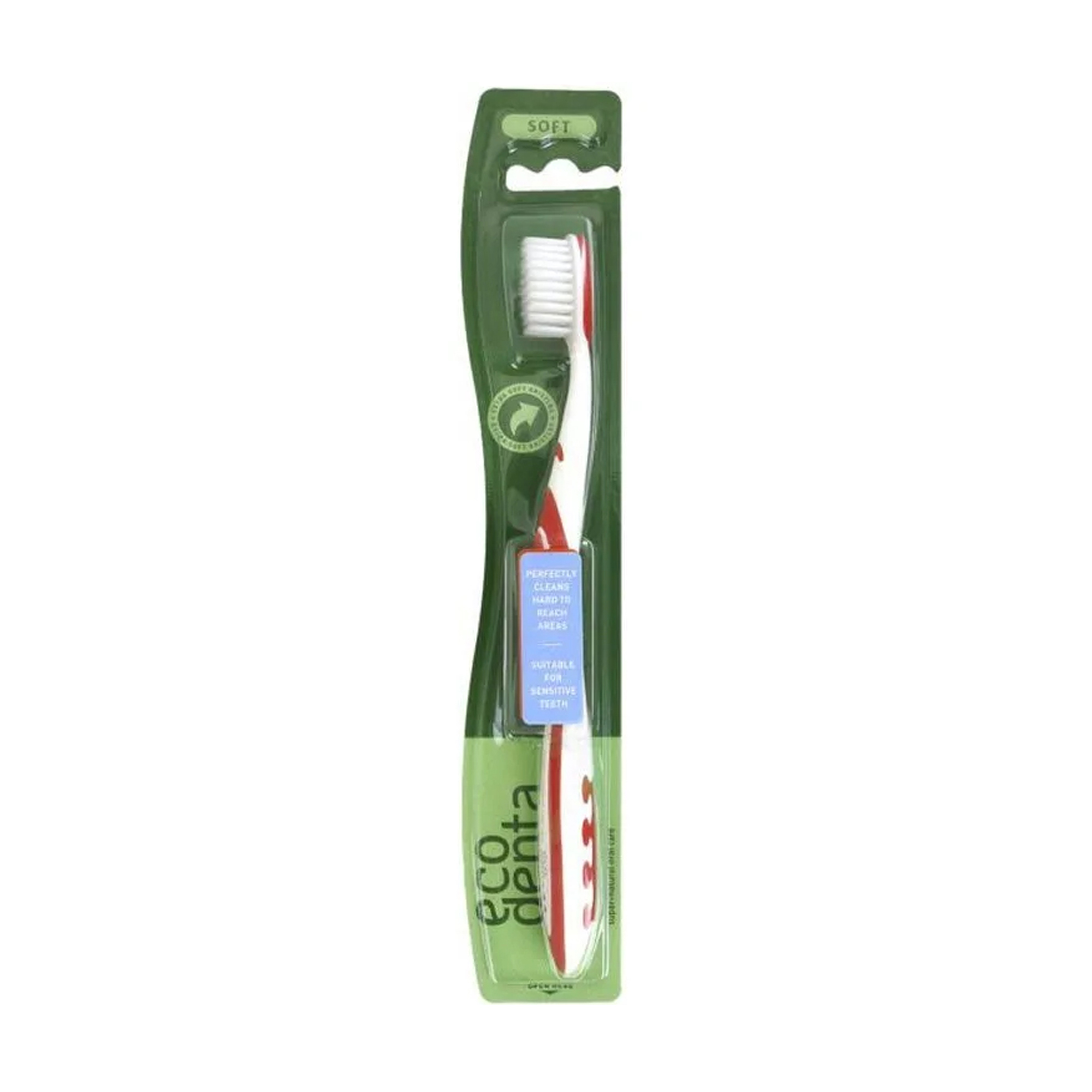 Зубна щітка Ecodenta Soft Suitable For Sensitive Teeth м'яка, червона, 1 шт
